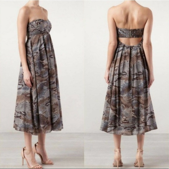 L’agence Strapless Python Snake Print Dress - Picture 10 of 10